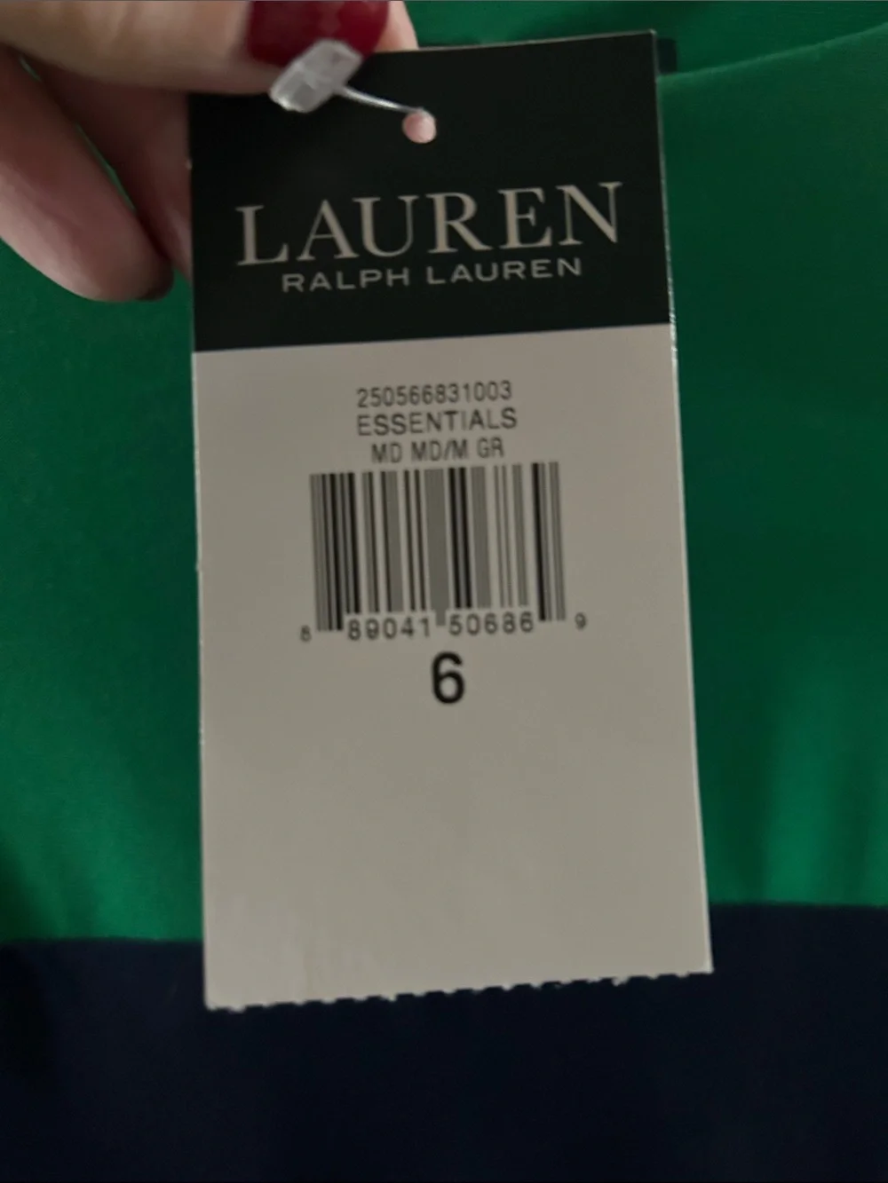 Ralph Lauren Sleeveless Colorblock Sheath Dress in Green and Navy - Picture 2 of 4